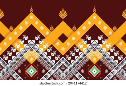 Geometric Indian ethnic pattern. Aztec fabric carpet mandala ornament boho chevron textile decoration wallpaper. Tribal turkey African traditional embroidery oriental vector illustrations background 