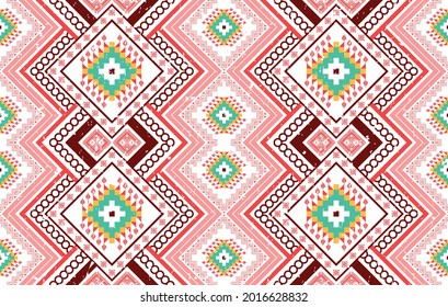 Geometric Indian ethnic pattern design for background, carpet, fabric, clothing, wrapping, textile, texture, native, boho, ornament vector illustrations traditional embroidery orientalist American.