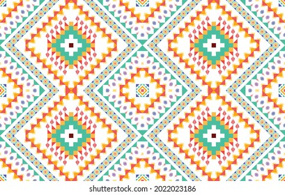 Geometric Indian ethnic pattern design for background, fabric, decoration, wallpaper, clothing, wrapping, textile, texture, tribal traditional embroidery vector illustrations. Native American African 