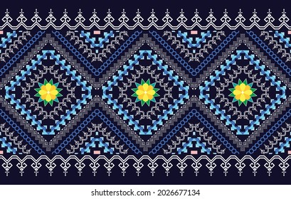 Geometric Indian ethnic pattern design. Aztec fabric carpet mandala ornament boho chevron textile decoration wallpaper. Traditional embroidery tribal orientalist vector illustrations background.