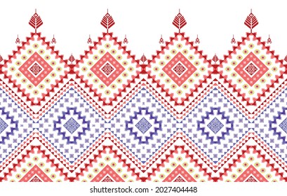 Diseño geométrico de patrones étnicos indios. Moqueta de tela azteca de Turquía mandala adorno boho chevron decoración textil papel de pared. Antecedentes del vector de bordado tradicional nativo tribal.