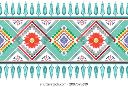 Diseño de patrones geométricos indios. Moqueta de tela azteca Ikat mandala adorno boho chevron decoración textil. Antecedentes de los vectores de textura de bordado tradicional de la tribu nativa. Patrón étnico