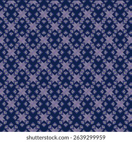 Geometric Indigo Textile Pattern for background, textile, fabric, decoration.