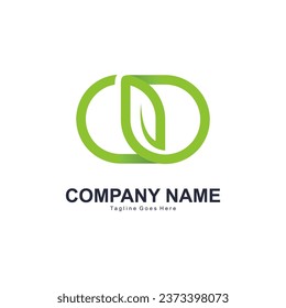 Geometric infinity leaf logo vector design template