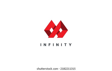 Geometrisches Infinity-Logo einzeln auf weißem Hintergrund. Flaches Vectorlogo-Design-Vorlagenelement.