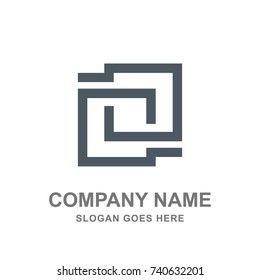 Geometric Infinity Square Architecture Construction Logo Vector Icon