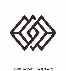Geometric Infinity Square Box Business Company Vector Logo Design