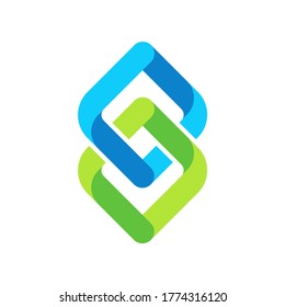 Geometric Infinity Square Business Company Stock Vector Logo Design Template