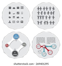geometric info graphic elements on the torn paper-illustration