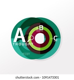 Geometric infographic banner, paper info a b c option diagram created with color shapes. Vector illustration