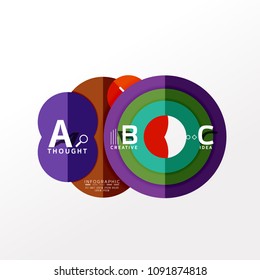 Geometric infographic banner, paper info a b c option diagram created with color shapes. Vector illustration