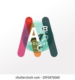 Geometric infographic banner, paper info a b c option diagram created with color shapes. Vector illustration