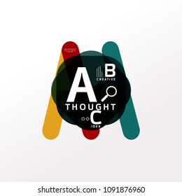 Geometric infographic banner, paper info a b c option diagram created with color shapes. Vector illustration