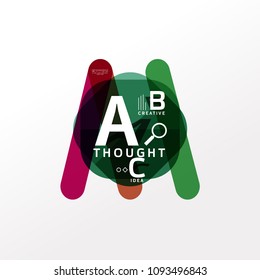 Geometric infographic banner, paper info a b c option diagram created with color shapes. Vector illustration