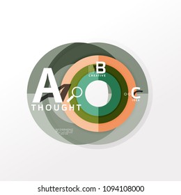 Geometric infographic banner, paper info a b c option diagram created with color shapes. Vector illustration
