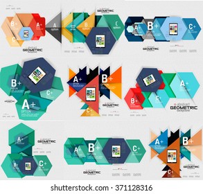 Geometric infographic banners Geometric infographic banners