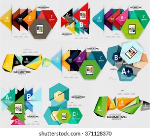Banderas de infografía geométrica 
