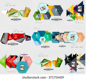 Banderas de infografía geométrica 