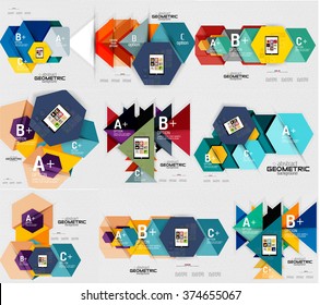 Banderas de infografía geométrica 