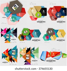 Banderas de infografía geométrica 