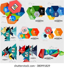 Banderas de infografía geométrica