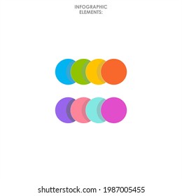 Geometric Infographic elements Vector illustration. Template bar and line charts, percents, pie charts, steps, options, timeline, Sign and symbol infographics,