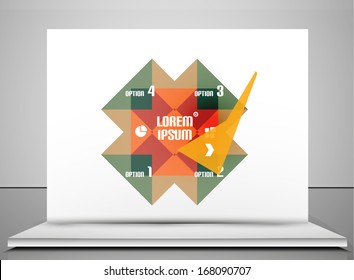 Geometric infographic retro banner  for business, technology, presentation, template