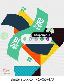 Diseño plano de bandas de infografía geométrica para el fondo de negocios | pancartas | diseño de presentación empresarial