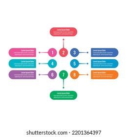plantilla de infografía geométrica. ocho plantillas informativas de opciones. plantilla de infografía de informes anuales de negocios, web, revista, internet