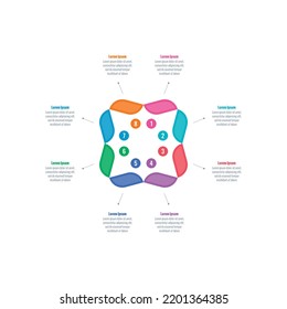 geometric infographic template. eight step informational template. magazine, web, business, internet, annual report infographic template