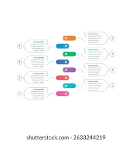 modelo infográfico geométrico. modelo de informação de oito etapas. modelo infográfico para negócios, indústria, tecnologia, educação, relatório anual, revista