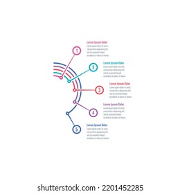 Geometric Infographic Template. Five Option Informational Templates. Magazine, Internet, Web, Business, Annual Report Infographic Template