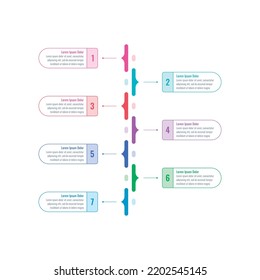 plantilla de infografía geométrica. Internet, web, revista, plantilla de información de informes anuales. plantilla de infografía para ciencia, negocios, mundo de la educación. plantilla de información de siete pasos