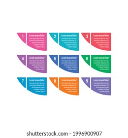 geometric infographic template. nine steps informational template. web, internet, annual report, magazine infographic template