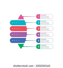 geometric infographic template. six step briefing template. web, internet, magazine, business, annual report infographic template