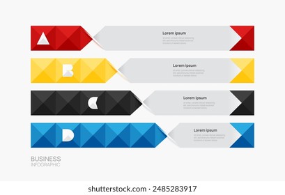 Geometric Infographics Design template 4 step to successful,vector illustration