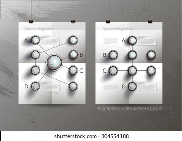 Geometric infographics of lines and voluminous balls on the post