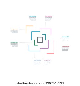 geometric informational template. eight step ring informational template. web, education, business, internet, annual plan and magazine infographic template