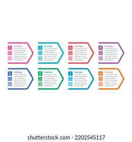 geometric informational template. eight steps infographic template. infographic template for business, web, magazine, internet, annual report