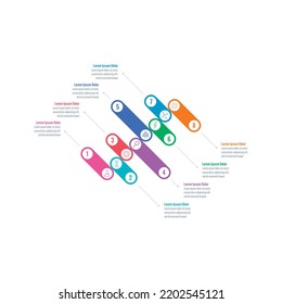 geometric informational template. eight steps infographic template. business, education, magazine, annual report, internet information template
