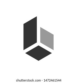 Geometric initial B logo icon. Abstract cube logo concept
