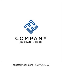geometric initial FF letter logo vector