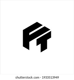 Geometric Initial FT Logo,Modern and Abstract F Vector Design