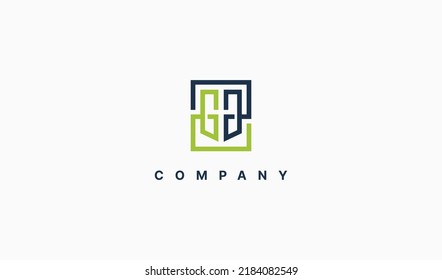 Logo de la letra inicial geométrica H. Usable para logotipos de empresas y marcas. Elemento de plantilla de diseño de logotipo de vectores planos.