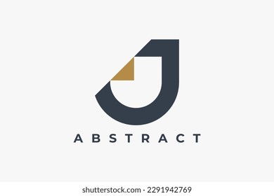 Geometric Initial Letter J Logo, Minimalist Modern Logo Template