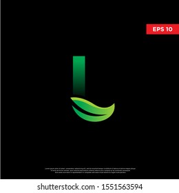 geometric initial letter l leaf font. modern logo, icon template 
