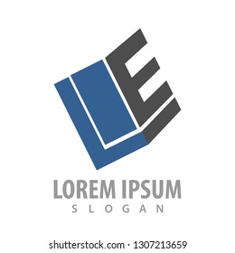 Geometric initial letter LE logo concept design. Symbol graphic template element