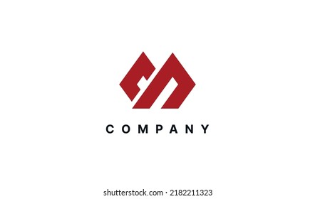 Logotipo de letra inicial geométrica M aislado en fondo blanco. Elemento de plantilla de diseño de logotipo de vectores planos.