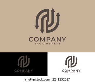 Geometric initial Letter N Logo Design