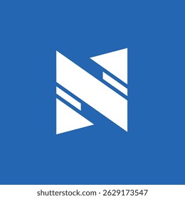 Geometric Initial Letter N logo design vector template